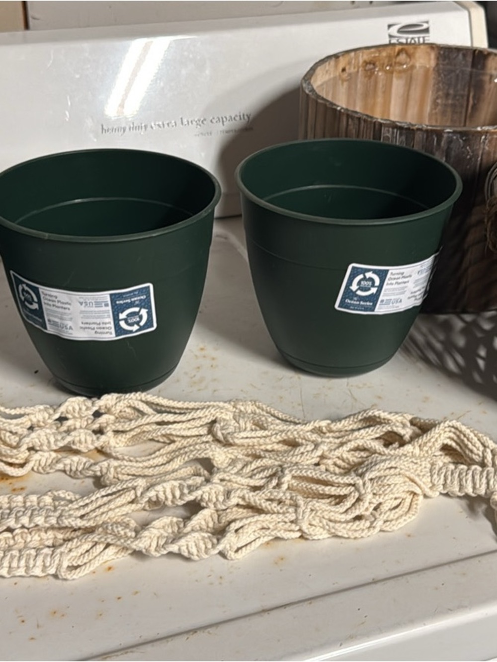 Source Unknown Dark Green Plastic Plant Pots - Set of 2